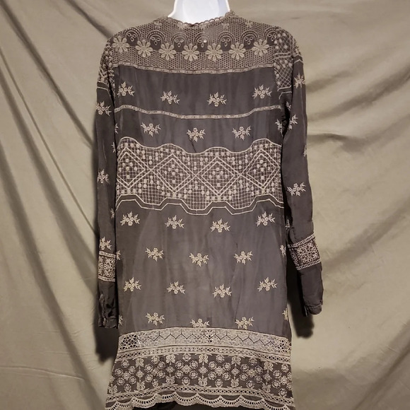 Johnny Was Gray Embroidered Tunic Dress - Picture 3 of 10